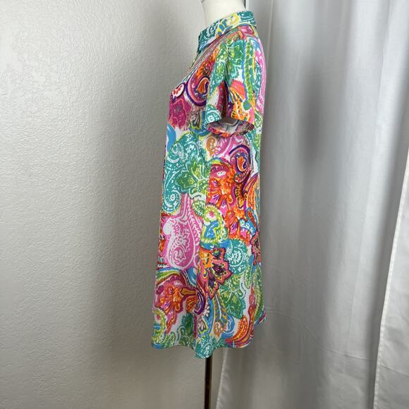 Ivy Road Dress Womens Medium Retro Psychedelic Paisley Colorful Stretch Y2K Mod - Picture 3 of 11